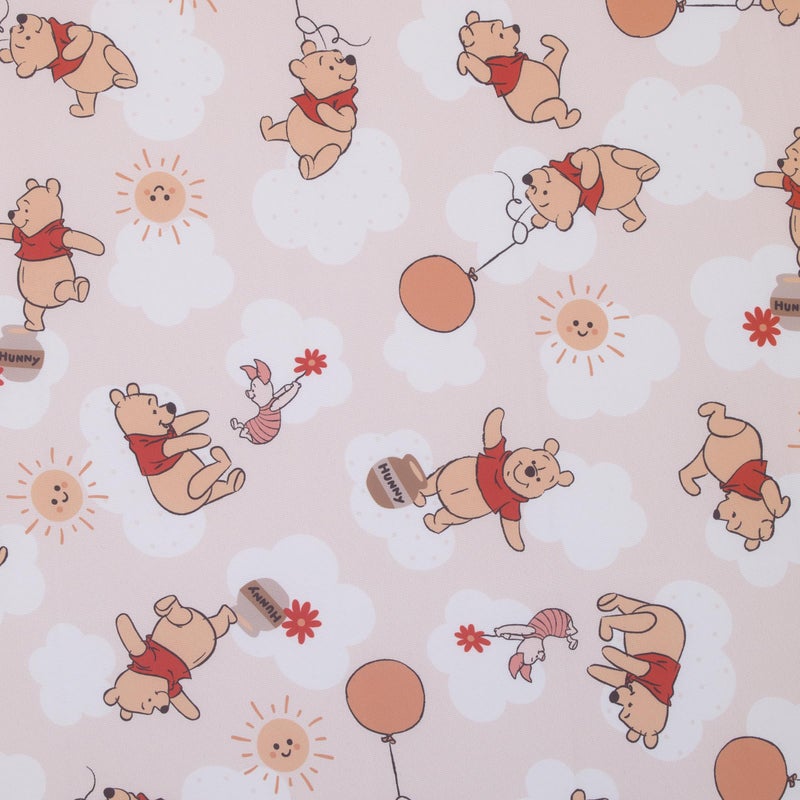 NoJo Disney Winnie The Pooh Tan, Red, and White Piglet, Balloons, and Hunny Pots Super Soft Nursery Fitted Crib Sheet - Image 2