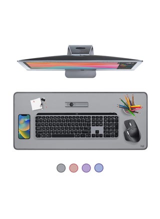 Logitech Desk Mat - Studio Series, Multifunctional Large Desk Pad, Extended Mouse Mat, Office Desk Protector with Anti-slip Base, Spill-resistant Durable Design, in Mid-Grey - pzsku/Z3022EAD64DDA2625B406Z/45/1749372683/3df52eb4-8d9e-4dd6-8a0d-36b419a26af2