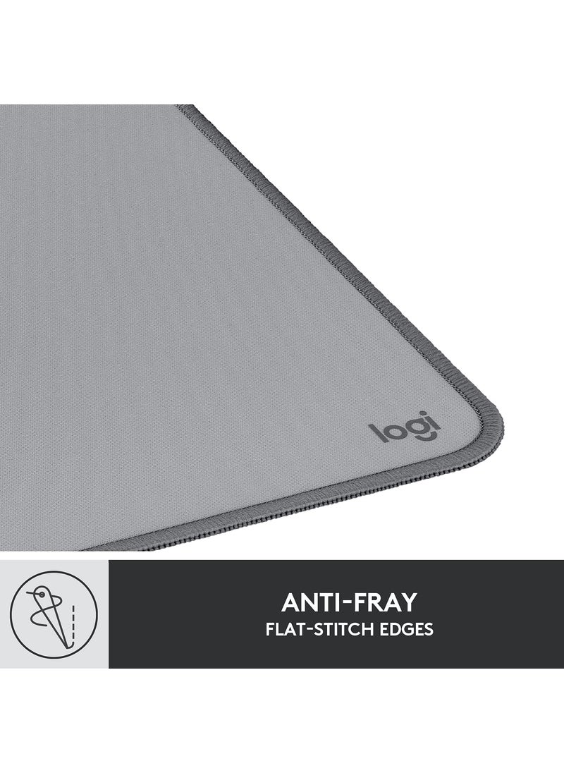Logitech Desk Mat - Studio Series, Multifunctional Large Desk Pad, Extended Mouse Mat, Office Desk Protector with Anti-slip Base, Spill-resistant Durable Design, in Mid-Grey