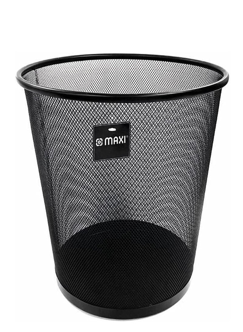 Maxi Metal Mesh Waste Bin Large 18 Litre Capacity Black - Image 1