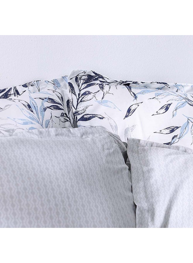 DANUBE HOME مجموعة لحاف كينج 6 قطع من دانوب هوم بليس 240x260 سم رمادي/أزرق | قطن/فيكوز - 180 عدد الخيوط أغطية سرير ووسائد قابلة للتنفس للغرفة النوم - Image 2