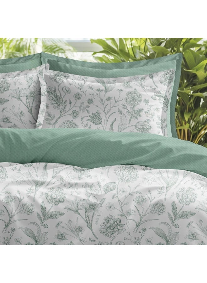 Danube Home Bliss 6 Piece King Comforter Set 240x260 cm Grey/Blue | Cotton /Viscos -180 Thread Count Breathable Bedding Sheet And Pillow Cases For Bedroom - Image 5