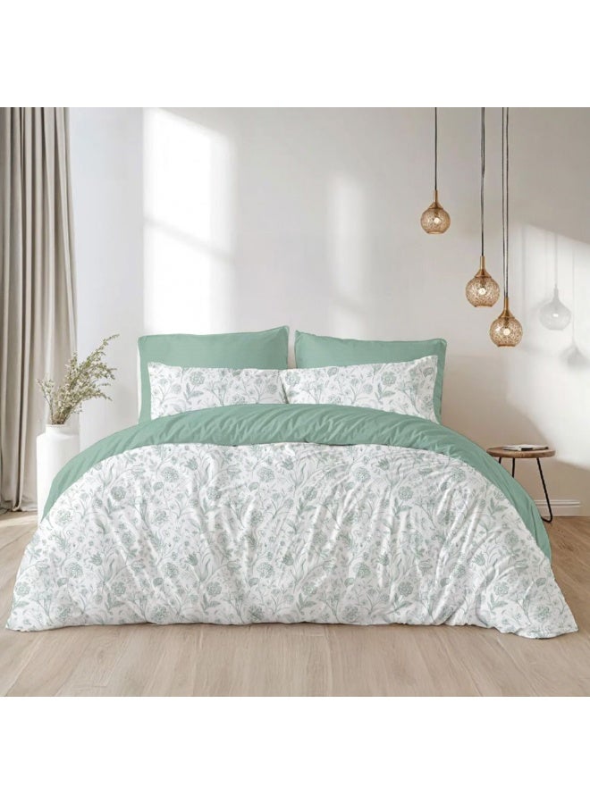 Danube Home Bliss 6 Piece King Comforter Set 240x260 cm Grey/Blue | Cotton /Viscos -180 Thread Count Breathable Bedding Sheet And Pillow Cases For Bedroom - Image 2