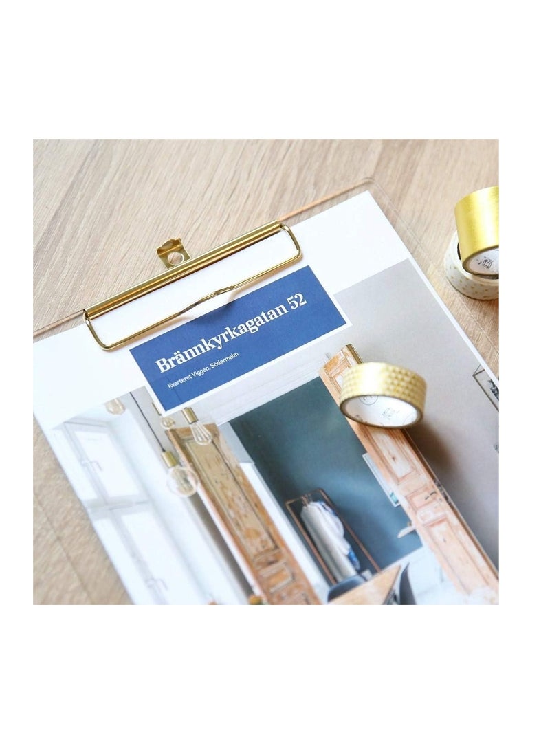 Omega Exam Board –  Colour: White board with premium metallic anodized clip.( clear) Thick Clear Acrylic Clipboard with Shiny  Finish Clip, Perfect for Modern Arts Lover, Fashion and Style Expert, Calligrapher, Office, Seminars,... - Image 3