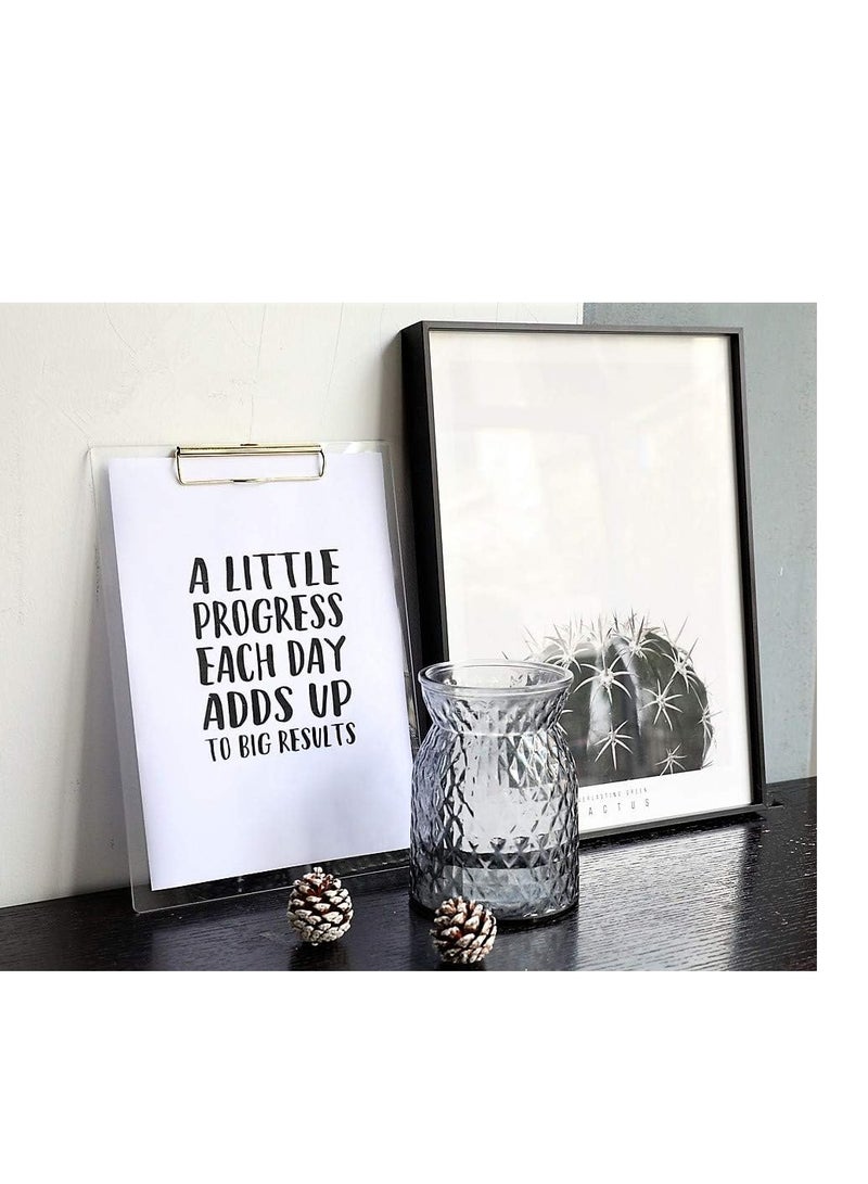 Omega Exam Board –  Colour: White board with premium metallic anodized clip.( clear) Thick Clear Acrylic Clipboard with Shiny  Finish Clip, Perfect for Modern Arts Lover, Fashion and Style Expert, Calligrapher, Office, Seminars,... - Image 4