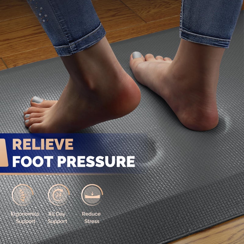 FEATOL Anti Fatigue Mat for Standing, 9/10 Extra Thick Ergonomic Standing Desk Mat, Comfort & Durable Memory Foam Standing Mat at Home,Office All Day (20" x 39", Gray, 1PC) - Image 3