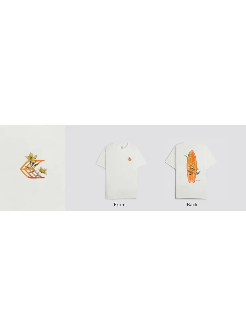 Cariuma  T-Shirt Off White Floral Surfboard  | Best Price UAE