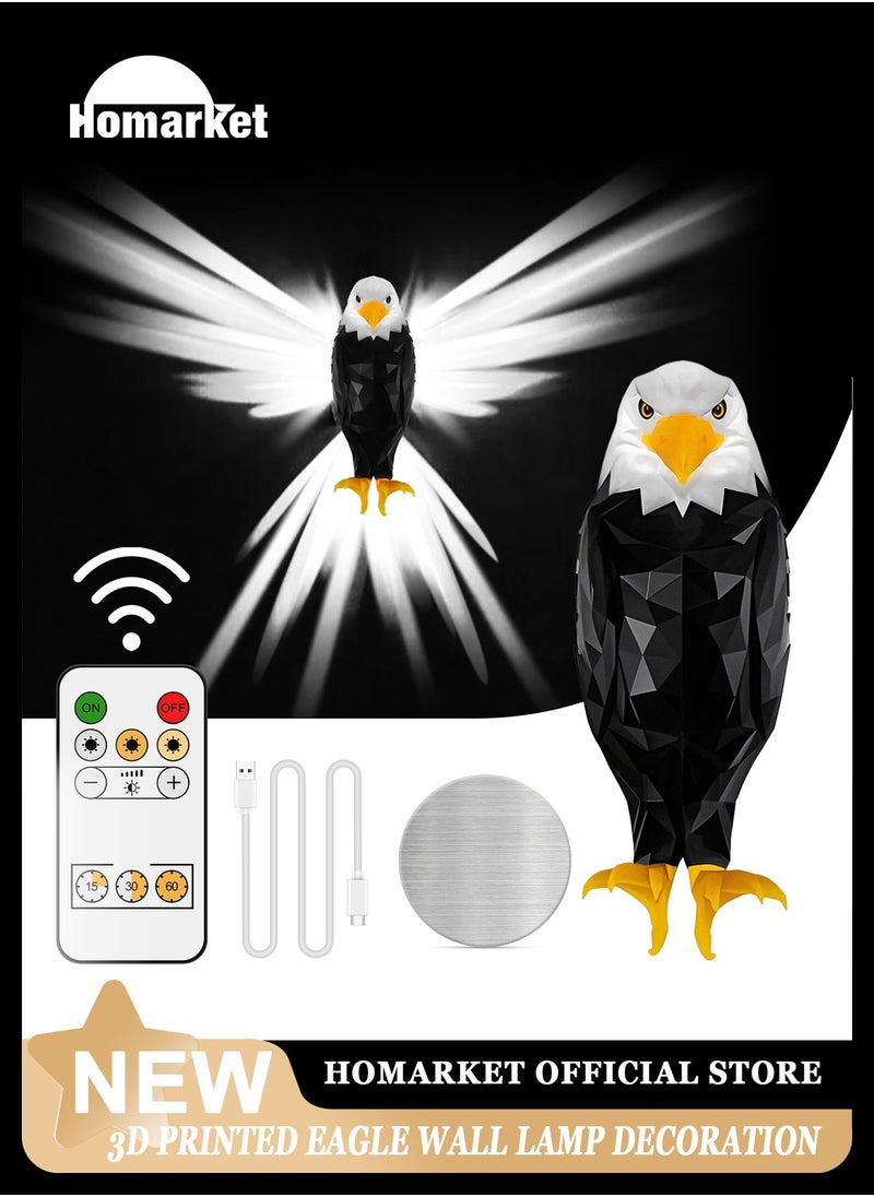 HomarKet Eagle Wall Light Eagle Night Light With Remote Control Magnetic Wall Mounted Eagle Lamp For Bedroom Living Room Hallway Battery Operated And Removable Charging Eagle Light  - Image 1