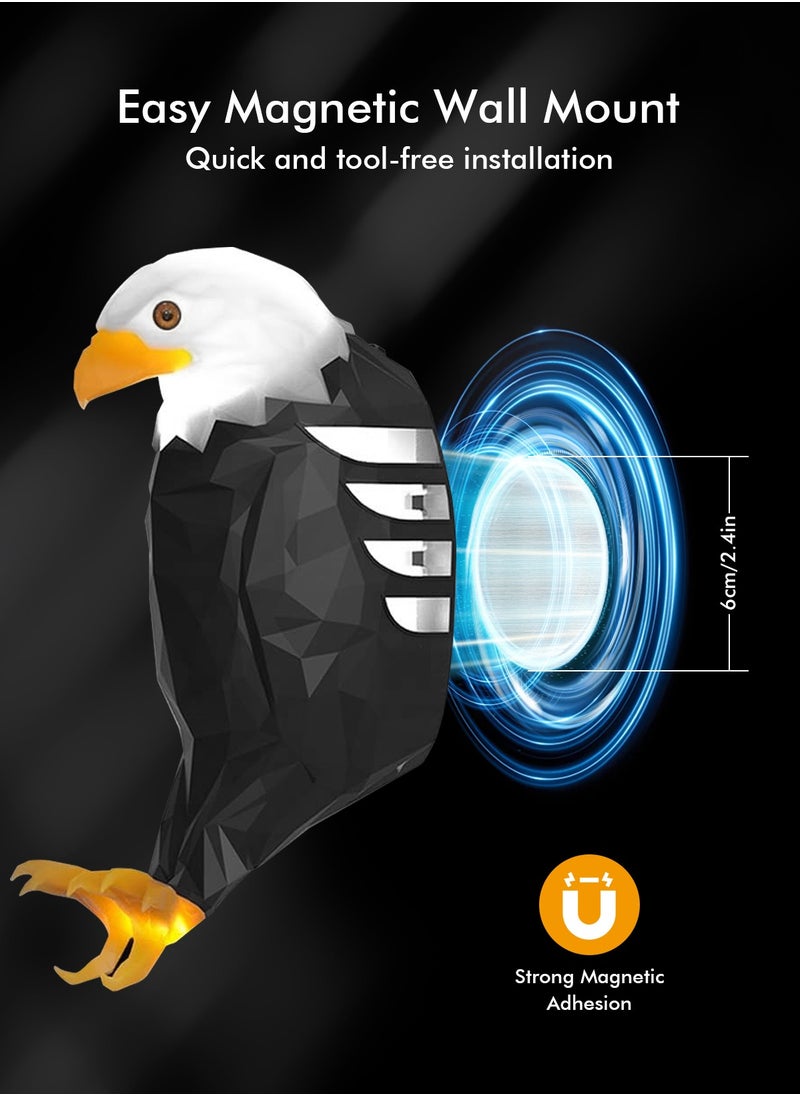 HomarKet Eagle Wall Light Eagle Night Light With Remote Control Magnetic Wall Mounted Eagle Lamp For Bedroom Living Room Hallway Battery Operated And Removable Charging Eagle Light  - Image 4