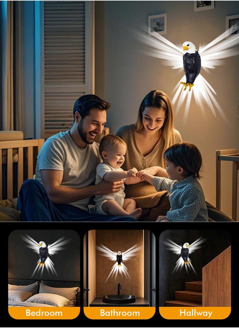 HomarKet Eagle Wall Light Eagle Night Light With Remote Control Magnetic Wall Mounted Eagle Lamp For Bedroom Living Room Hallway Battery Operated And Removable Charging Eagle Light  - Image 5