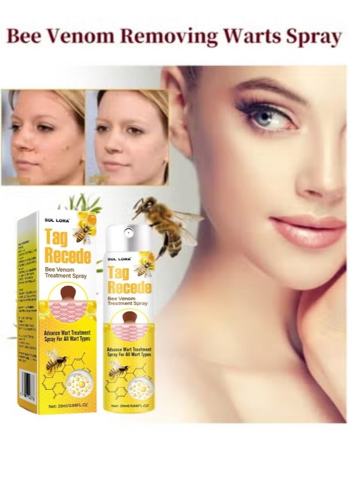 SOL LORA Tag Recede Bee Venom Repair Spray, A Gentle Safe Portable Wart Removal Spray with Natural Extracts for All Skin Types，Universal for Both Men and Women Wart Removal .Protecting Health and Beauty. - Image 1