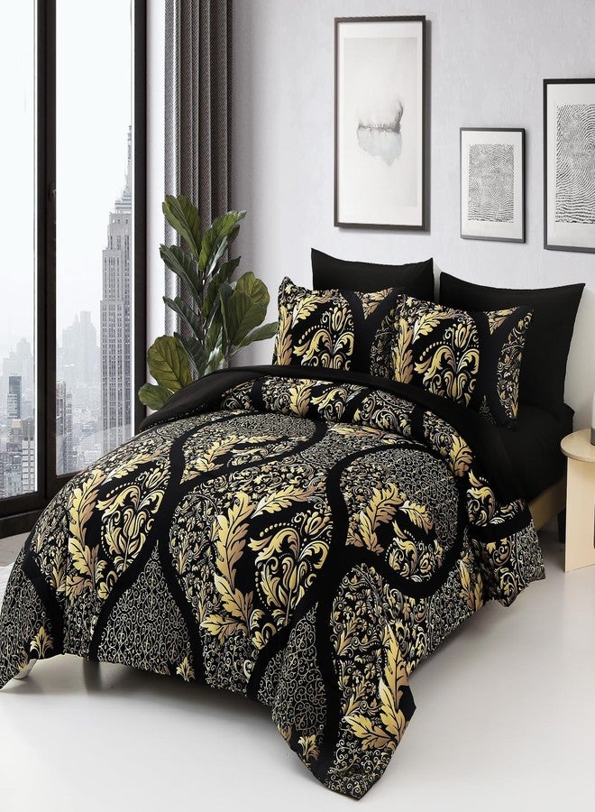 Anibedding Black Gold Comforter Set King Size, 7 Pieces Bohemian Damask Comforter Set Soft Lightweight Microfiber Bedding Set for All Season (104"x90") - Image 2
