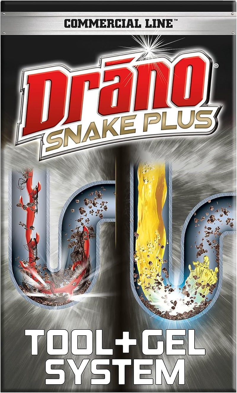 Drano Snake Plus Drain Cleaning Kit with Gel Drain Clog Remover - 16oz and 23-inch Snake Tool - Image 1