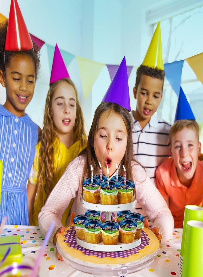 30 قطعة من زينة الكب كيك الصالحة للأكل - مجموعة زينة كيك صالحة للأكل مستوحاة من فريق بالتيمور لكرة القدم | غير مقطعة وقابلة للأكل على رقاقة ويفر - Image 5
