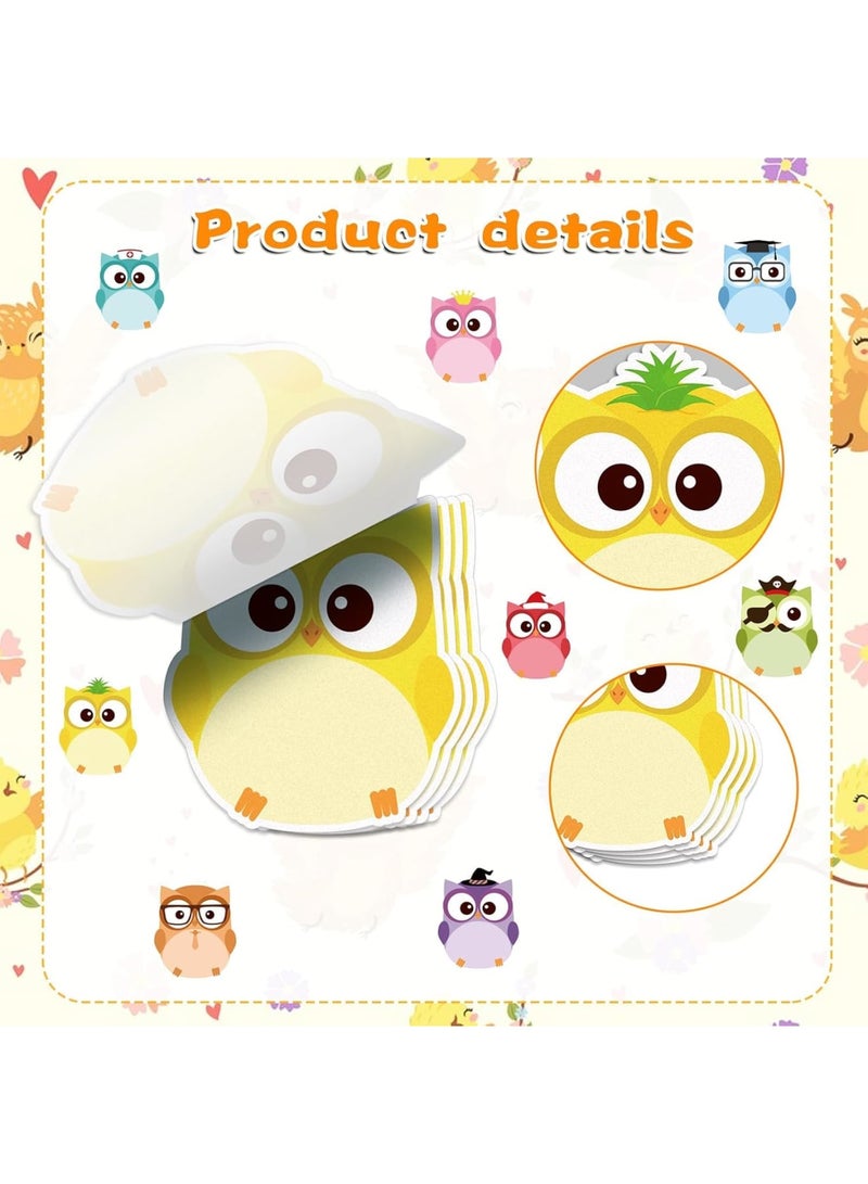 Barakah ملاحظات لاصقة على شكل بومة، دفاتر ملاحظات لاصقة لطيفة على شكل بومة، هدايا حفلات عيد الميلاد، ملاحظات لاصقة ذاتية اللصق كاواي للمكتب والمدرسة، هدايا زينة ملونة للأطفال والنساء والرجال، 12 عبوة - Image 2