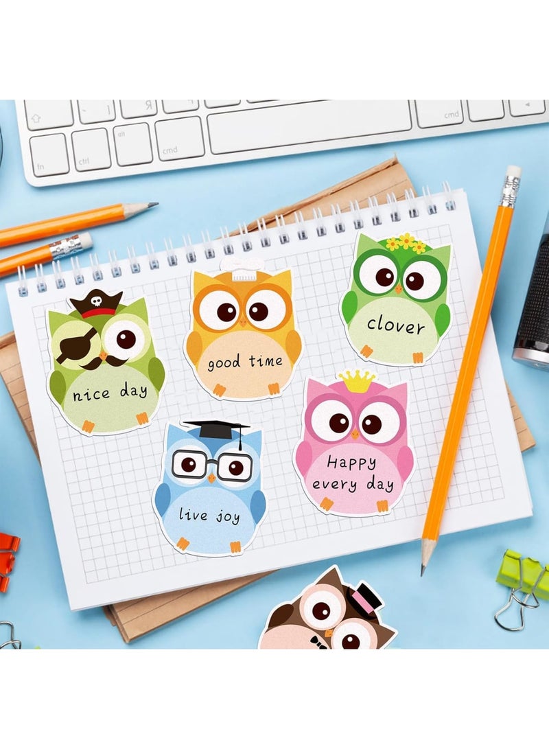 Barakah ملاحظات لاصقة على شكل بومة، دفاتر ملاحظات لاصقة لطيفة على شكل بومة، هدايا حفلات عيد الميلاد، ملاحظات لاصقة ذاتية اللصق كاواي للمكتب والمدرسة، هدايا زينة ملونة للأطفال والنساء والرجال، 12 عبوة - Image 5