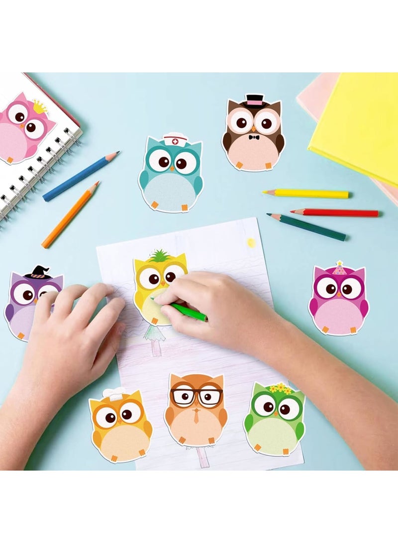 Barakah ملاحظات لاصقة على شكل بومة، دفاتر ملاحظات لاصقة لطيفة على شكل بومة، هدايا حفلات عيد الميلاد، ملاحظات لاصقة ذاتية اللصق كاواي للمكتب والمدرسة، هدايا زينة ملونة للأطفال والنساء والرجال، 12 عبوة - Image 3