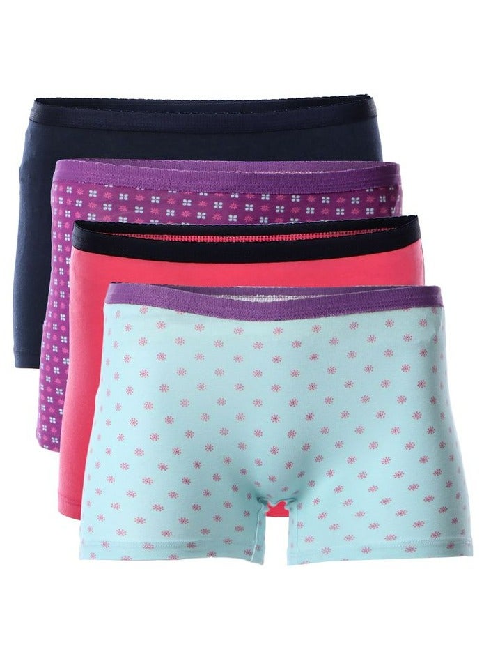 Kalia Pack of 4 Printed Color Cotton Hot Short Underwear for Women  - Image 1