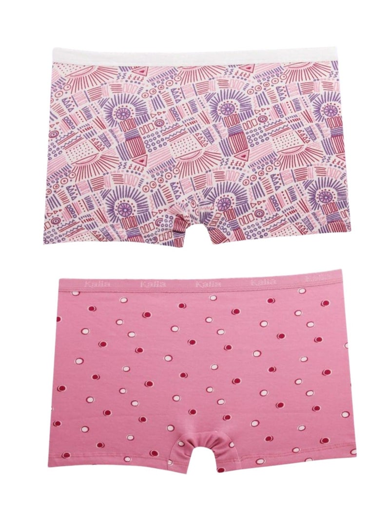 Kalia Pack of 4 Printed Color Cotton Hot Short Underwear for Women  - Image 3