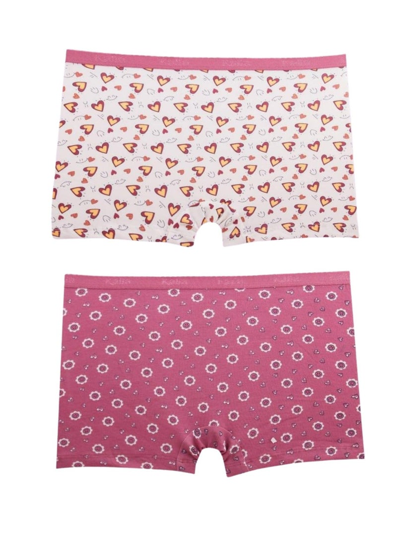 Kalia Pack of 4 Printed Color Cotton Hot Short Underwear for Women  - Image 4