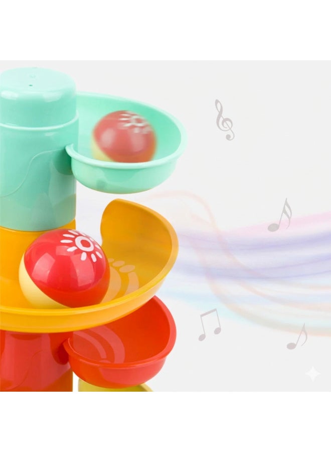 Musical Ball Run Tower | 6–36 Months | Multi-Color | BPA-Free ABS Plastic | Includes 6 Balls & 3 Spiral Slides & Music Function | Promotes Fine Motor Skills & Hand-Eye Coordination - Image 3
