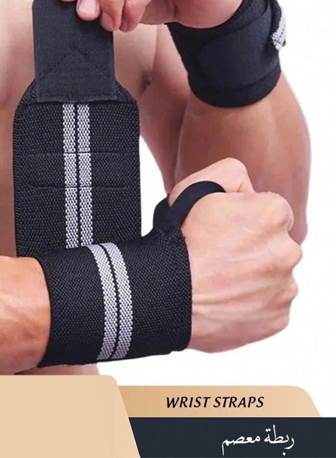 2 حزام معصم، لفافات معصم اليد مع حلقة إبهام، دعامة معصم قابلة للتعديل لدعم سوار المعصم الرياضي - Image 1