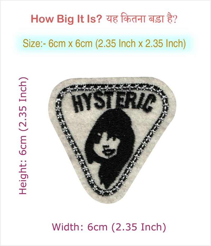 2 Pcs Hysteric Girl Applique Embroidered Sewon Patch Size Small 6cm x 6cm for Jackets Bags Caps Jeans Outdoor Clothing 1 Pair Code SBX191 - Image 2