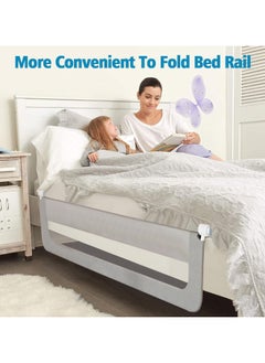 bbet Foldable Crib Bed Rail Guard Upgraded Child Guardrail Designed for Single Bed and Double Bed Height Adjustable Comfortable Safety One-Piece Fence  - Image 4