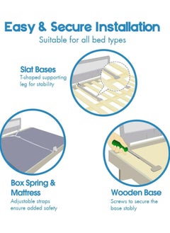 bbet Foldable Crib Bed Rail Guard Upgraded Child Guardrail Designed for Single Bed and Double Bed Height Adjustable Comfortable Safety One-Piece Fence  - Image 3