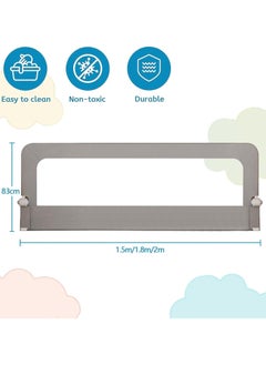 bbet Foldable Crib Bed Rail Guard Upgraded Child Guardrail Designed for Single Bed and Double Bed Height Adjustable Comfortable Safety One-Piece Fence  - Image 2