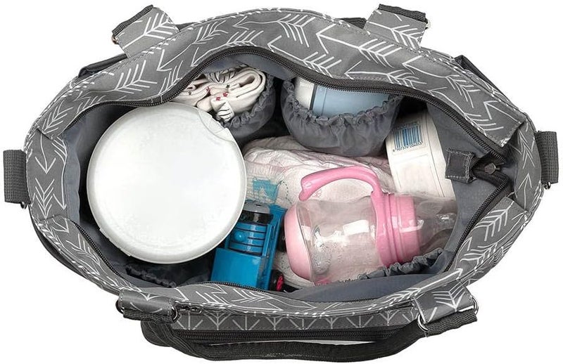 klarakoWaterproof Mummy Bag Handbag Hanging Baby Nappy Bag Reusable for Pram Travel Pushchair klarakoDark Gray - Image 2