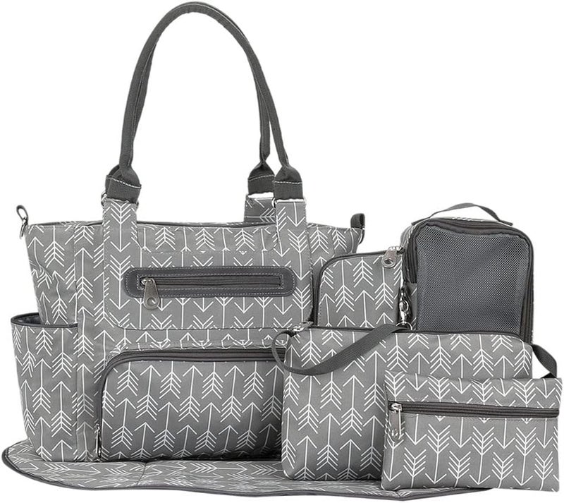 klarakoWaterproof Mummy Bag Handbag Hanging Baby Nappy Bag Reusable for Pram Travel Pushchair klarakoDark Gray - Image 1