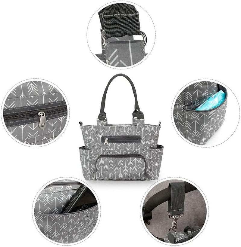 klarakoWaterproof Mummy Bag Handbag Hanging Baby Nappy Bag Reusable for Pram Travel Pushchair klarakoDark Gray - Image 5