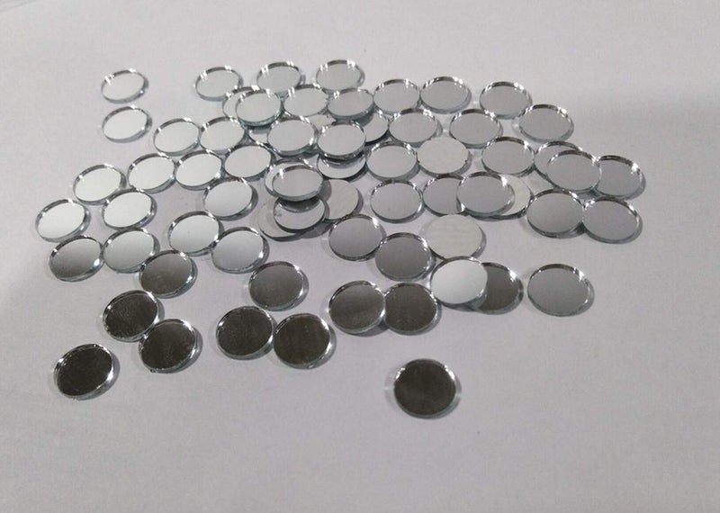 Round Glass Mirror Mosaic TilesCrafts Glass Mirror TilesReal Circle Glass Mirror Table Scatter Round Mirror Mosaic Silver 125 in
