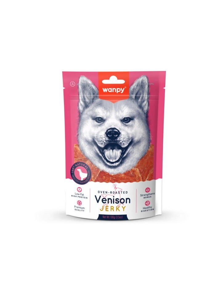 Wanpy Oven-Roasted Dry Venison Jerky Dog Treats 100g  - Image 2