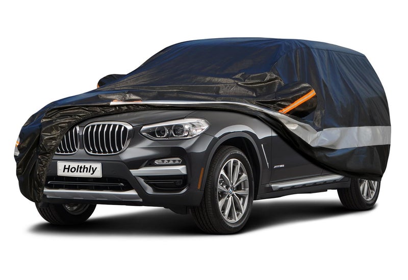 Holthly 10 Layers Car Cover Waterproof All Weather for Large SUV100 Waterproof Outdoor Car Covers Rain Snow UV Dust Protection Custom Fit for Porsche Cayenne BMW X5 Toyota Highlanderetc
