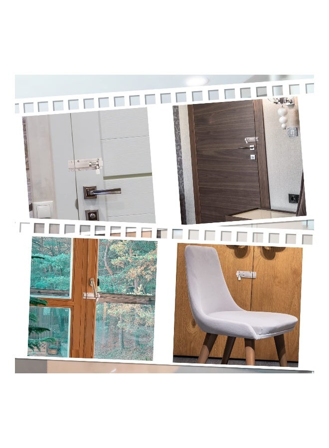 Door Lock, Home Security Door Reinforcement Lock, Thick Slide Barrel Door Bolt Latch Heavy Duty Gate Lock, Security Guard Hardware for Bedrooms/Bathrooms/Cupboards Storage Units (3.5 * 1.1 in.) - Image 2