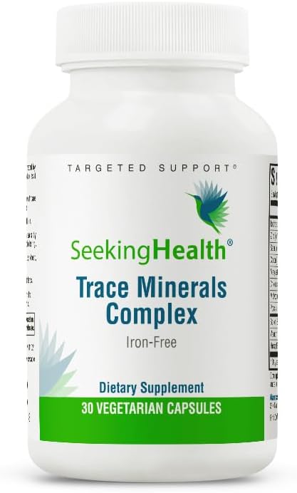 Seeking Health Trace Minerals Complex 10 Essential Trace Minerals Supplement Iodine Zinc Copper Selenium Manganese Potassium Horsetail Extract Immune Support Vegetarian 30 Capsules - Image 1