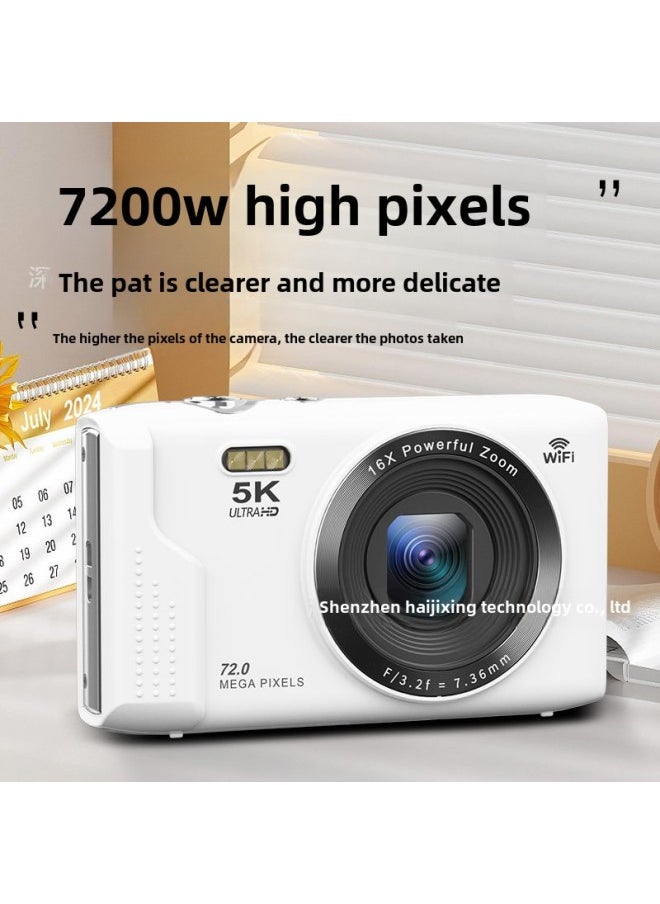 Generic - Ccd Student Party Portable 5K 7200W Photo Card Camera Entry Level Digital Camera Home Digital Camera-Body Color:32g Tf Storage Card - Image 1