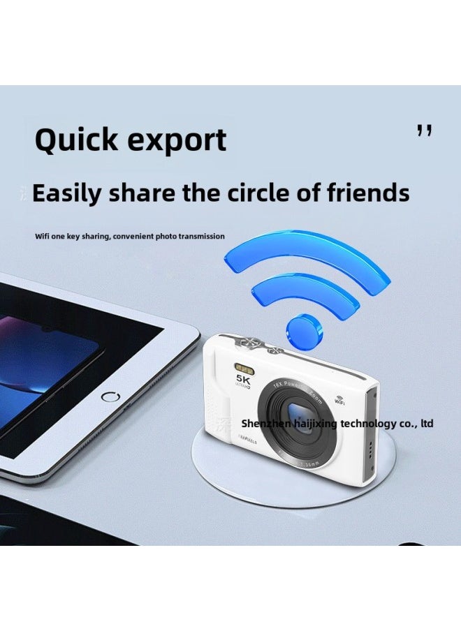 Generic - Ccd Student Party Portable 5K 7200W Photo Card Camera Entry Level Digital Camera Home Digital Camera-Body Color:32g Tf Storage Card - Image 1