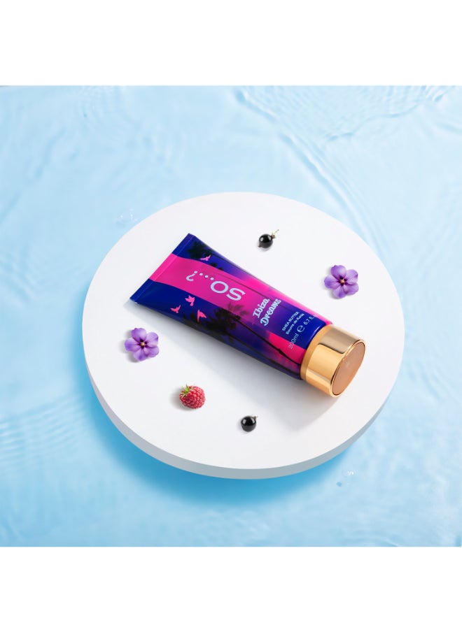 So..? Escapes Women's Ibiza Dream Hydrating Shea Butter Body Lotion | 200ml | Fruity & Floral Scent | Infused with Sweet Red Apple, Raspberry & Violet Fragrance | Deeply Nourishing | Cruelty-Free  - Image 2