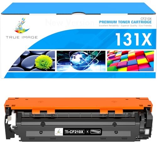 TRUE IMAGE خراطيش حبر متوافقة مع TRUE IMAGE بديل لخراطيش الحبر HP CF210X 131A 131X CF210A لطابعات HP Laserjet Pro 200 Color M251nw MFP M276nw M251n M276n M276 M251 حبر أسود 1 عبوة