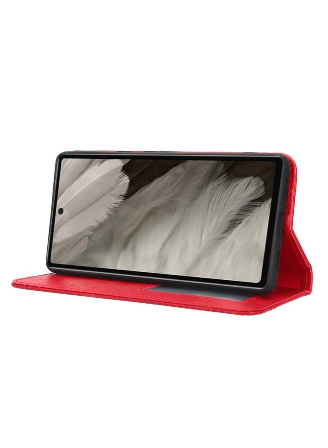 Green Tiger Case For Google Pixel 7a Magnetic Buckle Retro Texture Leather Phone Case - Image 5