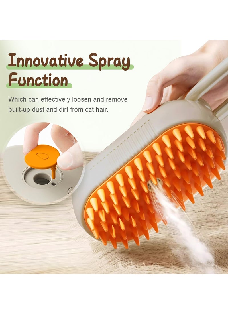 BABONA 3-in-1 Rechargeable Pet Steam Grooming Brush, Anti-Static Comb for Cats & Dogs for Massage, Peeling, Cleaning, and Hair Removal (Khaki) - Image 5