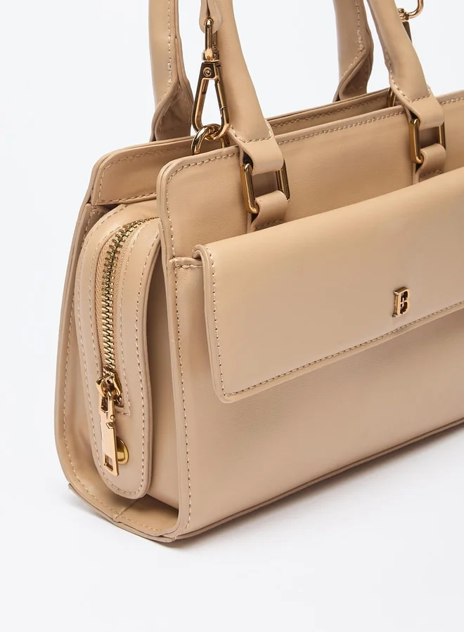 Flora Bella By Shoexpress Women Textured Tote Bag with Detachable Strap and Zip Closure