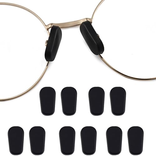 BEHLINE Nose Pads Covers,5 Pairs BEHLINE Slip-on Eyeglasses Nose Pads Covers,Soft Silicone Eye Glasses Nose Piece,Anti-Slip Nose Cushion Piece Nose Bridge Pads(Black) - Image 1