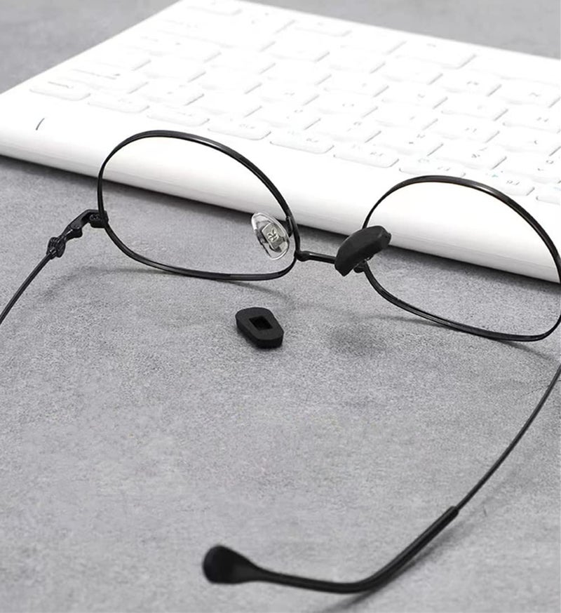 BEHLINE Nose Pads Covers,5 Pairs BEHLINE Slip-on Eyeglasses Nose Pads Covers,Soft Silicone Eye Glasses Nose Piece,Anti-Slip Nose Cushion Piece Nose Bridge Pads(Black) - Image 2