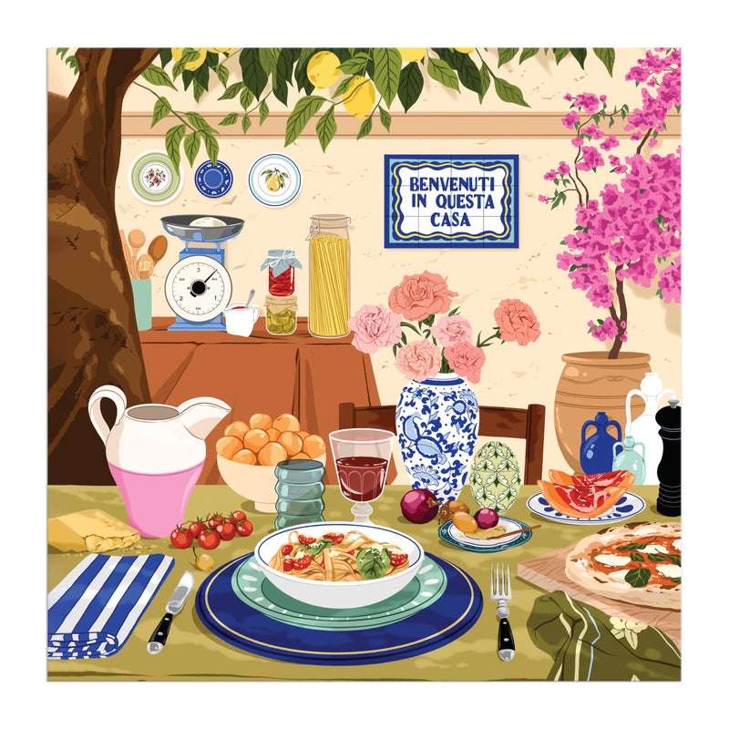 Galison Tuscan Afternoon â€“ 500 Piece Jigsaw Puzzle Featuring Beautiful Artwork of A Tuscan Al Fresco Lunch - Image 2
