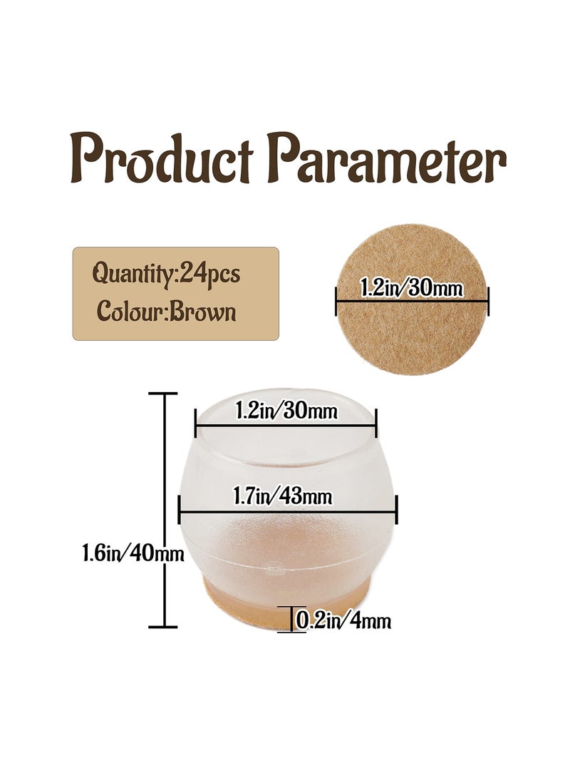 KASTWAVE Chair Leg Floor Protectors, 24 Pcs Upgraded Floor Protectors for Chairs, High Transparency Chair Leg Covers Protectors for Hardwood Floors to Prevent Floor Scratches and Reduce Noise - Image 2