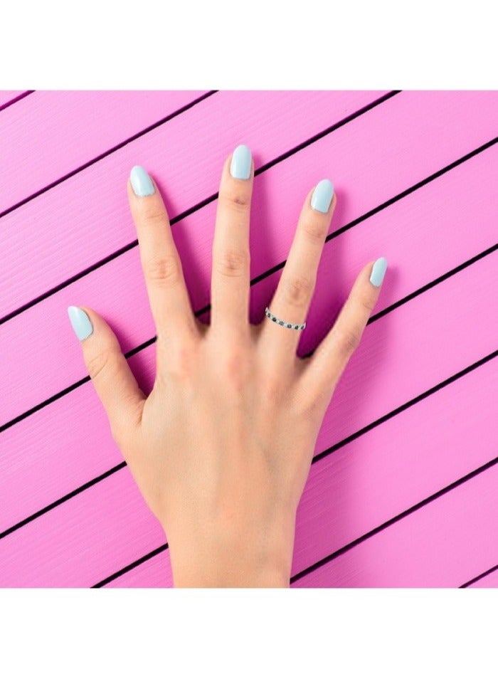 Capri Gold Blue Sapphire Diamond Ring in 18K Gold 8 US - Image 2